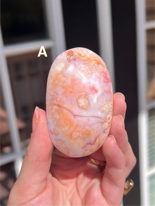 Flower Agate Palm Stones